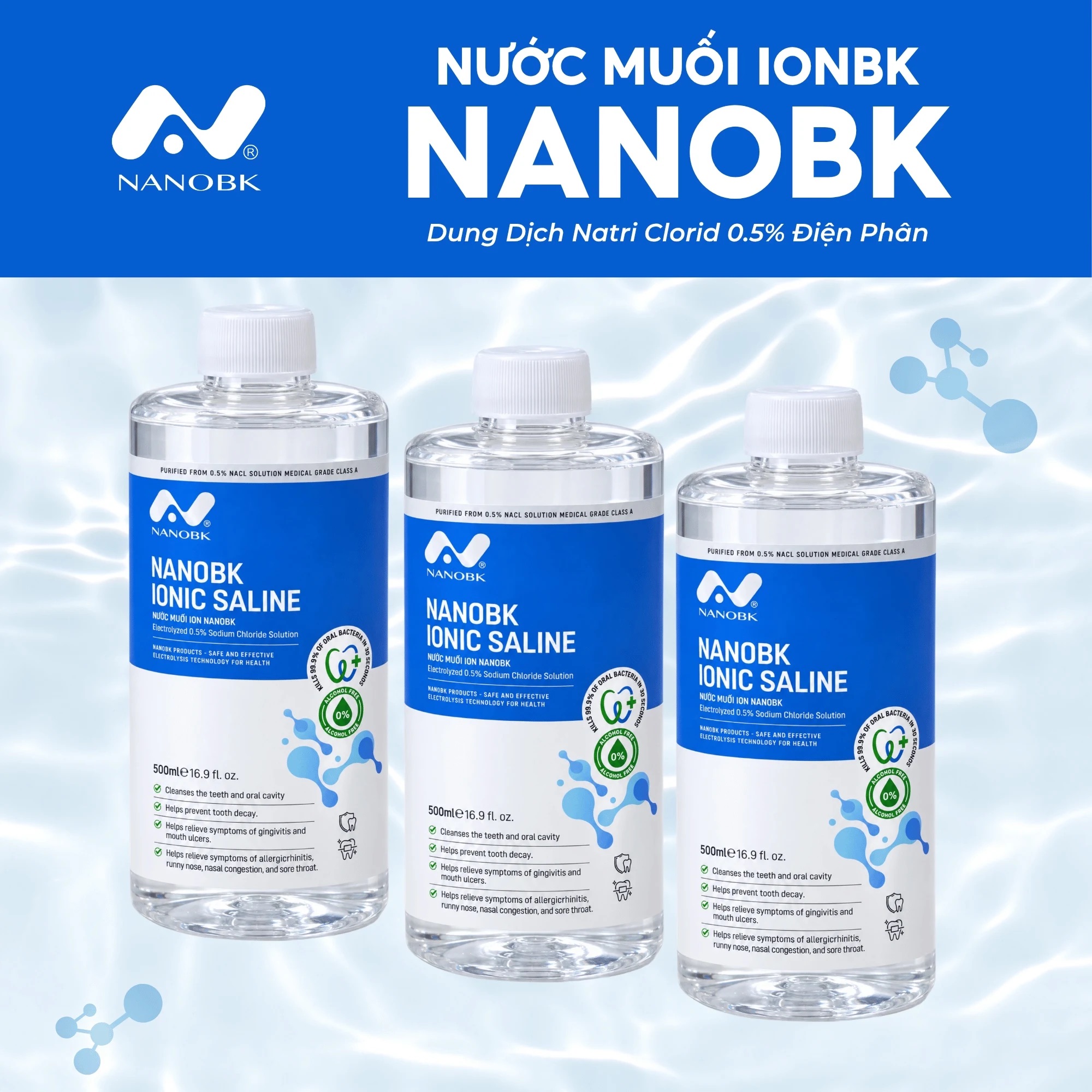 NanoBK Ionic Saline 3 chai