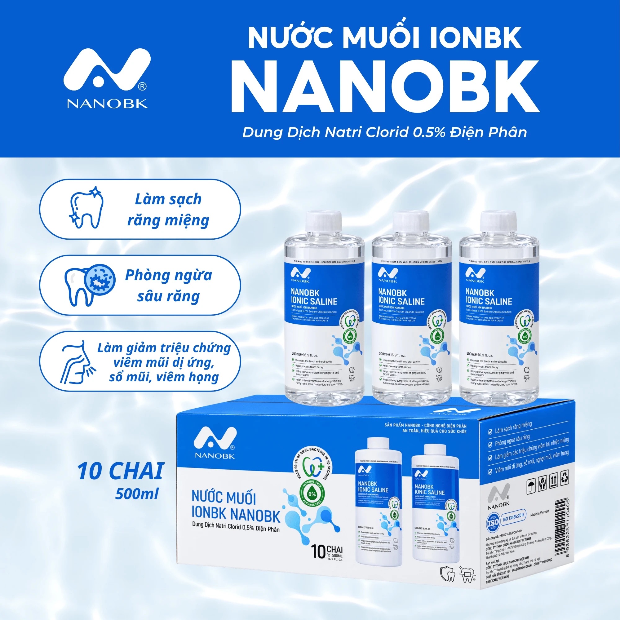 Combo NanoBK Ionic Saline kèm thùng