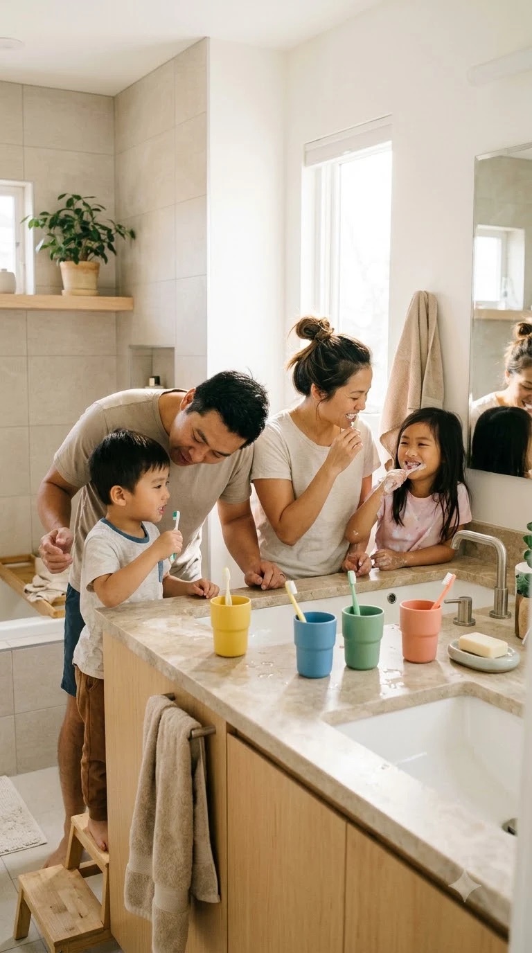 Cả gia đình dùng nước muối ion